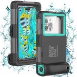 Nisso Waterproof Underwater Snorkeling Phone Case for iPhone 14/13/12/11 Pro Max Mini Xr/X/Xs/Samsung Galaxy Note10/9/8/S10/9/8 Ultra Plus Professional [15m/50ft] Photo Video Diving Cover(SG Blue)