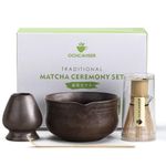 Ochcahser Matcha Set, Japanese Tea Set Includes Matcha Bowl with Spout, Matcha Whisk Holder (Chasen), Bamboo Matcha Whisk and Bamboo Scoop, Ceramic Matcha Kit for Tea Lovers