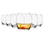 Argon Tableware Tumbler Whisky Glasses - Pack of 6-405ml - 'Tondo' Range - Modern Hiball Cocktail Juice Water Drinking Tumblers Set - Dishwasher Safe