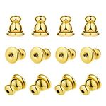 AIEX 12pcs Gold Earring Backs, Locking Bullet Earring Backings for Studs Women Hypoallergenic Earring Stoppers Jewelry Accessories for Valentine's Day Birthday, Party for Women Men Girls