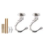 Uotyle Swag Ceiling Hooks for Hanging Plants Heavy Duty with Hardware Set for Ceiling Installation Cavity Wall Fixing Silver,Pack of 2