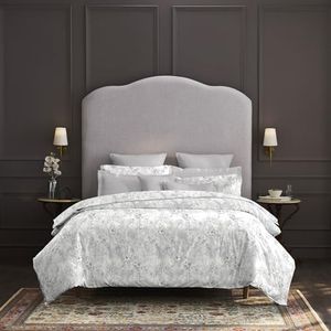 Trident Nectarsoft King Size Bedsheet, 100% Cotton Bedsheet for Double Bed, 5-Piece Set (1 Bedsheet with 4 Pillow Covers) Superior Softness, 400 Thread Count, Luxurious Finish - Willow Grey