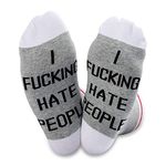 TSOTMO I Hate People Inappropriate Scoks Novelty Funny Swear Words Gift for Best Friend (C-Hate People Scoks)