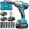 Seesii Impact Wrench 665 FT-LBS(900N.m) 3300IPM 1/2 Impact Gun High Torque Electric Impact Driver Cordless Impact Wrench with 21V 2x4.0Ah Battery 6 Sockets&Case for Home Car Tire Lug Nut Removal Tool