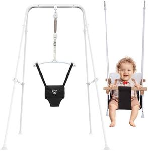 2 in 1 Baby Jumper & Swing, Baby Jumper for Indoor and Outdoor Use, Baby Swing with Foldable Stand, Stable Toddler Swing Set