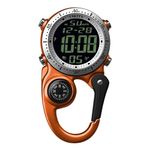 Dakota Digital Clip, Clip Watch, Alarm, Stopwatch, Timer and Dual Time Watch, Outdoor Gifts for Men and Women, Use for Fishing Hunting, and More, Tactical Digital Watch, Clip On Watch, Orange,