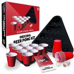 Original Official Beer Pong Kit® | Official Complete Beer Pong Pack | Premium Quality | 22 Red Cups | 2 Spacing Racks | 4 Balls | Official Rules | Drinking Game | Party Game | OriginalCup®