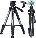 Endurax 66" Video Camera Tripod for Canon Nikon Lightweight Aluminum Travel DSLR Camera Stand, Compatible with Phone/Camera/Projector/DSLR/SLR/Webcam