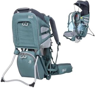 Wipha Baby Backpack Carrier - Lightweight Toddler Hiking Backpack Carrier, Adjustable Baby Carrier with Sunshade, Breathable Design, Large Storage, Travel & Camping (Green)