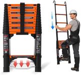 AOPENG Telescoping Ladder, 12.5FT Extension Ladder，One-Step Collapsible, Aluminum Ladder for RV Home Outdoor, 330lbs Max Capacity