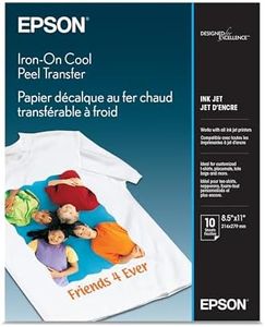 Epson Iron-on Cool Peel Transfer (8.5x11 Inches, 10 Sheets) (S041153),White