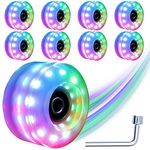 Tanzfrosch 8 Pack Roller Skate Wheels with Bearings Installed Quad Light Up Wheels for Double Row Skating and Skateboard 82A 32mm x 58mm