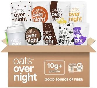 Oats Overnight Dessert Variety Pack - High Protein, High Fiber Breakfast Protein Shake - Gluten Free, Non GMO Protein Oatmeal - Salted Toffee, Chocolate Satin Pie & More (8 Pack + BlenderBottle)