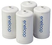 eneloop Panasonic BQ-BS1E4SA D Size-Battery Use With Ni-MH-Rechargeable AA-Battery Cells-Adapters, 4 Pack