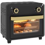 HOMCOM 10L Air Fryer Oven, Mini Oven, Oil Free Cooking, Grill, Roast, Bake, with Adjustable Temperature, Timer, Touch Screen, Dishwasher Safe, 1000W, Black