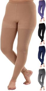 Absolute Support Opaque Graduated Compression Stockings Leggings with Control Top - No Foot Compression Pantyhose - for Edema, Varicose veins, Sclerotherapy, Firm Graduated Support 20-30mmHg, A717BE3