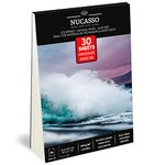 NUCASSO Watercolour Paper Pad A4 x 30 Sheets – Natural White 300 GSM Student Grade, Cold-Pressed, Glue Bound Water Colour Sketchbook for Wet, Dry & Mixed Media