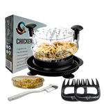 Pro 12" Chicken Shredder | Chicken Shredder Tool Twist | Meat Shredder | Chicken Breast Shredder | Food Shredder | Pulled Pork Shredder | Anti-Slip Base | Cleaning Brush | BPA Free with Suction Cups