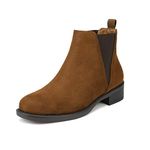 DREAM PAIRS Women's Camel Chelsea Ankle Boots Low Heel Booties Size 8 B(M) US Isabella-2