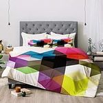 Deny Designs Three of The Possessed Modele 9 Comforter Set with Pillow Shams, Full/Queen, Multi