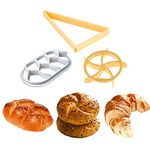 Kaiser Bread Roll, kaiser roll stamp,German Style Bread Roll, Croissant Cutter, 3PCS Dough Press Mold Set, Bread Press Stamp for Baking， Bread Hand Maker Mold,cookie press mold