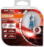 OSRAM NIGHT BREAKER LASER H4, +150% more brightness, halogen headlight lamp, 64193NL-HCB, 12V, duo box (2 lamps)