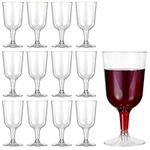MATANA 12 Premium Plastic Wine Glasses (180ml) - Hard Plastic Wine Glass for Cocktails, Dessert, Wine Tasting - Reusable Wine Cups for Parties, Birthdays, Weddings, Christmas, BBQ