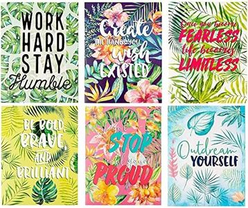 Two Pocket Folders Bulk - 12-Pack Letter Size File Folders, 6 Motivational Designs for Students, Tropical Palm Trees Print, School Folders with Pockets, 12 x 9.25 Inches