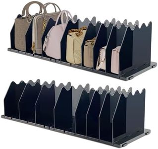 WITSPARKLLE Purse Organizer for Closet, Adjustable Acrylic Shelf Dividers for Handbag Storage, 8 Dividers for Closet Organization, Multi-Purpose Divider for Purses, Bags, Files, and More