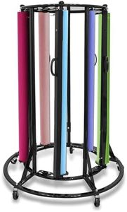 GARVIN Paper Roll Holder, 5-Roll Paper Rack, Kraft Paper Roll Dispenser, Heavy Duty Metal, Suitable for Crafts Activity, Arts, Classroom, Up to 36 Inch Wide Rolls, 32" x 32" x 45", Black