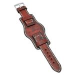 MYADDICTION Genuine Leather Cuff Watch Bracelet 20mm Handmade Sewing Accessories Red Jewelry & Watches | Watches, Parts & Accessories | Wristwatch Bands