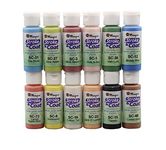 Mayco Stroke and Coat Glaze for Ceramics Kit 3 | 12 Assorted 2 oz Jars with How to Paint Pottery Book