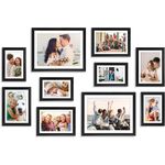 ADDMES Picture Frames for 10 Photos with Mat, Multi Gallery Picture Frames Set with Two 8x10, Four 5x7, Four 4x6, Hanging or Tabletop Display Home Wall Collage Decor