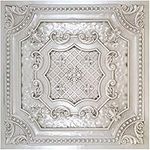 Tin Look Ceiling tile in Antique White. Pack of 10 2'X2' Glue up Drop in Decorative Tiles ( ~ 40 sq.ft). Easy to install PVC panels, great for DIY project. Gorgeous antique vintage look ceiling. Model#TD04