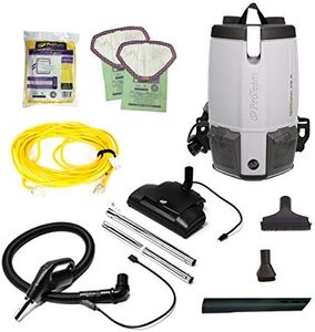 ProTeam ProVac FS 6 Commercial Backpack Vacuum with Power Nozzle Tool Kit, 6 Quart, Gray