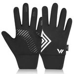 WESTWOOD FOX Winter Warm Kids Gloves, Children thermal touchscreen gloves, Anti-Slip, Sports, Cycling, Running, Riding, Outdoor Gloves for Boys Girls 4-12 Years old (BLACK, M)