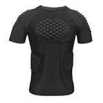 Topeter Basketball Padded Compression Tshirt for Men, Goalie Protective Undershirt for Baseball, Paintball, Hockey, Rugby M