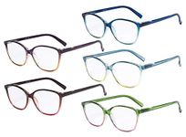 Eyekepper Ladies Reading Glasses 5 Pack Large Cat-eye Stylish Readers Women +0.75