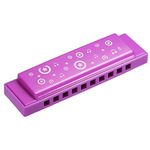 PATIKIL Translucent Harmonica Assorted Colors 10 Holes Purple ABS Harp Mouth for Educational Musical Instruments Beginners Adults Professionals