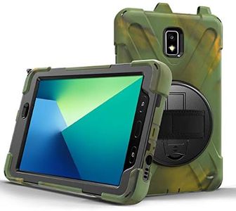 JZ 360 Degrees Kickstand Coque Cover Compatible with Samsung Galaxy Tab S3 9.7 (SM-T820,T825,T827) Stand Coque with Wrist Strap and Shoulder Strap - Camouflage