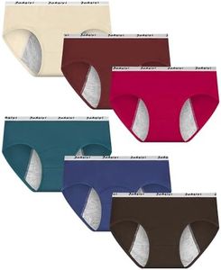 JAHSIYI Girls Period Underwear Teens Menstrual Panties Cotton Briefs Leak Proof Protective Undies Underpants Size 16-18 Age 17 Years Old Multicolor 6 Pack