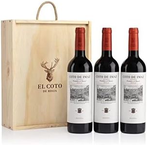 Estuche madera Regalo 3 botellas Coto Imaz Reserva, Vino tinto D.O. Ca. Rioja, Variedad Tempranillo, Potente y Equilibrado, Estuche 3 botellas 750 ml