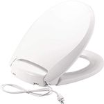 BEMIS Radiance Heated Night Light Toilet Seat Will Slow Close and Never Loosen, Round, Long Lasting Plastic, White, H900NL 000