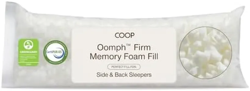 Coop Home Goods Extra Oomph Firm Fill, Shredded Memory Foam, 1/2 Pound Bag, Refill to Customize Your Premium Adjustable Pillow, GREENGUARD Gold and CertiPUR-US Certified