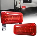 HOYUZA RV Tail Lights, RV Camper Lights Red Brake Turn Light White License Plate Light with Reflex Surface Mount Black Base Red Cover