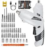 MQ 49 in 1 Rechargeable Screwdriver,3.6V Cordless Electric Screwdriver Set, Adjustable Handles & LED Front Light Mini Screwdriver for Home Projects（Gray）