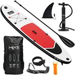 HIKS Red 10ft / 3m Stand Up Paddle SUP Board Set Inc Paddle, Pump, Backpack & Leash Suitable all Abilities Ideal Beginners Inflatable Paddleboard Kit…