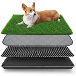 Embellbatt Dog Grass Pad with Tray Pet Potty Fake Grass Training Mat Artificial Grass for Dogs with Tray on Indoor and Outdoor (50 x 60 CM)