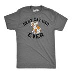 Crazy Dog T-Shirts Mens Best Cat Dad Ever Funny Pet Kitten Animal Parenting Father's Day T Shirt 5XL Grey