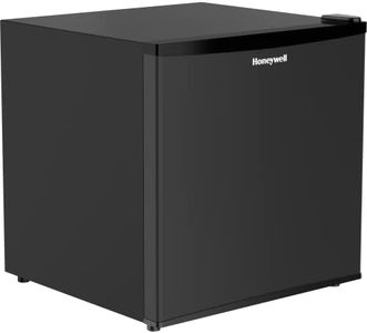 Honeywell Mini Compact Freezer Countertop, 1.1 Cubic Feet, Single Door Upright Freezer with Reversible Door, Removable Shelves, for Home, Dorms, Apartment, Office- Black